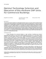 ST-16-C036 — Optimal Technology Selection and Operation of Biomethane CHP Units for Commercial Buildings