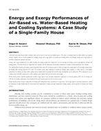 ST-16-C070 — Energy and Exergy Performances of Air-Based versus Water-Based Heating and Cooling Systems: A Case Study of a Single-Family House