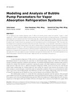 ST-16-C001 — Modeling and Analysis of Bubble Pump Parameters for Vapor Absorption Refrigeration Systems
