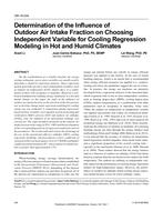 OR-16-034 — Determination of the Influence of Outdoor Air Intake Fraction on Choosing Independent Variable for Cooling Regression Modeling in Hot and Humid Climates