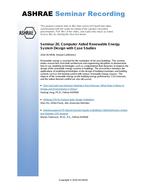 Seminar 20 — Computer Aided Renewable Energy System Design with Case Studies