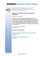 Seminar 14 — Ammonia and CO2: Advances in Application