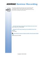 Seminar 63 — Moving Beyond Typical Year Weather Data