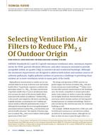 Selecting Ventilation air Filters to Reduce PM2.5 of Outdoor Origin