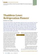Refrigeration Applications:  Thaddeus Lowe: Refrigeration Pioneer