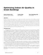Optimizing Indoor Air Quality in Green Buildings