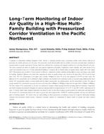 Long-Term Monitoring of Indoor Air Quality in a High-Rise Multi-Family Building with Pressurized Corridor Ventilation in the Pacific Northwest
