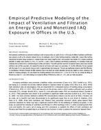 Empirical Predictive Modeling of the Impact of Ventilation and Filtration on Energy Cost and Monetized IAQ Exposure in Offices in the U.S.