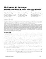 Multizone Air Leakage Measurements in Low-Energy Homes