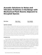 Acoustic Solutions to Noise and Vibration Problems in Buildings with Mechanical Plant Rooms Adjacent to Occupied Spaces