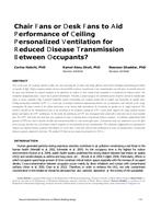 Chair Fans or Desk Fans to Aid Performance of Ceiling Personalized Ventilation for Reduced Disease Transmission Between Occupants?