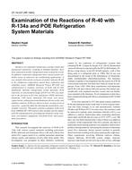 ST-16-007 (RP-1665) — Examination of the Reactions of R-40 with R-134a and POE Refrigeration System Materials
