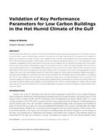 Validation of Key Performance Parameters for Low Carbon Buildings in the Hot Humid Climate of the Gulf