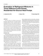 ST-16-006 — Evaluation of Refrigerant Mixtures in Three Different Cold-Climate Residential Air-Source Heat Pumps