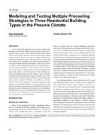 ST-16-020 — Modeling and Testing Multiple Precooling Strategies in Three Residential Building Types in the Phoenix Climate