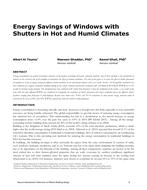 Energy Savings of Windows with Shutters in Hot and Humid Climates