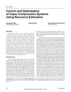 ST-16-010 — Control and Optimization of Vapor Compression Systems Using Recursive Estimation