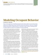 Energy Modeling:  Modeling Occupant Behavior