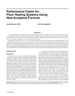 Performance Factor for Floor Heating Systems Using New Analytical Formula