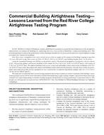Commercial Building Airtightness Testing–Lessons Learned from the Red River College Airtightness Testing Program