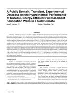 A Public Domain, Transient, Experimental Database on the Hygrothermal Performance of Durable, Energy-Efficient Full Basement Foundation Walls in a Cold Climate