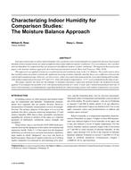 Characterizing Indoor Humidity for Comparison Studies: The Moisture Balance Approach