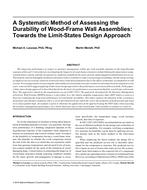 A Systematic Method of Assessing the Durability of Wood-Frame Wall Assemblies: Towards the Limit-States Design Approach