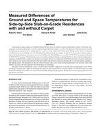 Measured Differences of Ground and Space Temperatures for Side-by-Side Slab-on-Grade Residences with and without Carpet