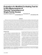 Evaluation of a Modified Co-Heating Test for In-Situ Measurements of Thermal Transmittance of Single-Family Houses