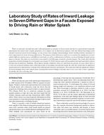 Laboratory Study of Rates of Inward Leakage in Seven Different Gaps in a Facade Exposed to Driving Rain or Water Splash