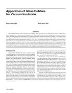 Application of Glass Bubbles for Vacuum Insulation