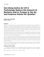 LV-17-C042 — Can Using Active Air UV-C Technology Reduce the Amount of Bacteria and/or Fungus in the Air and Improve Indoor Air Quality?
