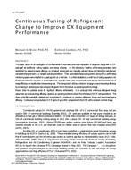 LV-17-C087 — Continuous Tuning of Refrigerant Charge to Improve DX Equipment Performance