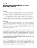 LV-17-C048 — Field Measurements of Solar Reflectivity for In-Service Single-Ply Roof Membranes