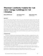 Thermal Comforts Models for Net Zero Energy Buildings in Hot Climates