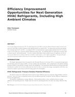 Efficiency Improvement Opportunities for Next Generation HVAC Refrigerants, Including High Ambient Climates