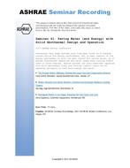 Seminar 41 — Saving Water (and Energy) with Solid Geothermal Design and Operation