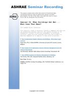 Seminar 24 — When Buildings Get Wet … What Does That Mean?