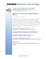 Seminar 55 — Urban-Scale Energy Modeling, Part 4