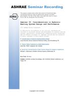 Seminar 33 — Considerations in Hydronic Heating System Design and Performance