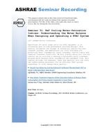 Seminar 31 — Ref Cooling Water-Saturation Indices: Understanding the Water Balance When Designing and Operating a HVAC System
