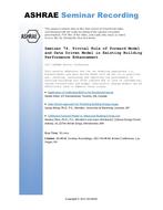 Seminar 74 — Pivotal Role of Forward Model and Data Driven Model in Existing Building Performance Enhancement