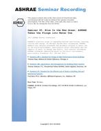 Seminar 60 — Blue Is the New Green: ASHRAE Takes the Plunge into Water Use