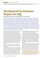 Residential Applications: Mechanical Ventilation's Impact on IAQ