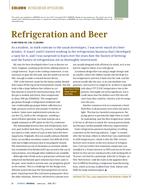 Refrigeration Applications: Refrigeration and Beer