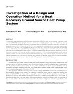 LB-17-C040 — Investigation of a Design and Operation Method for a Heat Recovery Ground Source Pump System