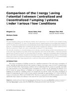 LB-17-C068 — Comparison of the Energy Saving Potential between Centralized and Decentralized Pumping Systems under Various Flow Conditions
