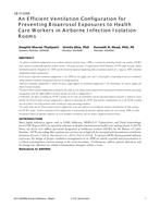 LB-17-C005 —  An Efficient Ventilation Configuration for Preventing Bioaerosol Exposures to Health Care Workers in Airborne Infection Isolation Rooms