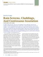 Building Sciences: Rain Screens, Claddings, And Continuous Insulation
