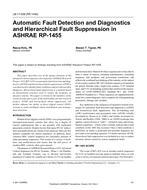 LB-17-009 — Automatic Fault Detection and Diagnostics and Hierarchical Fault Suppression in ASHRAE RP-1455